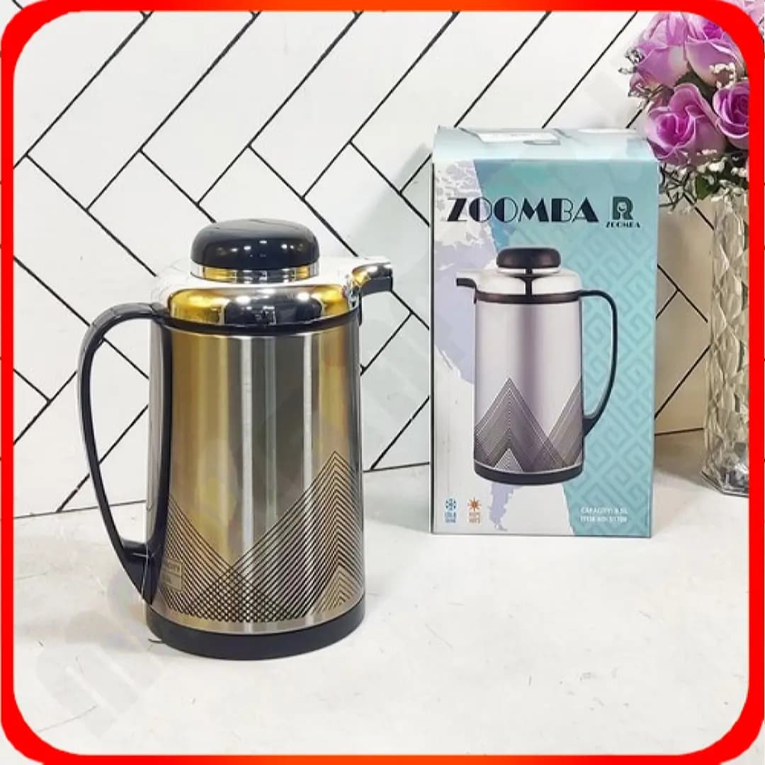 فلاکس نیم لیتری شیشه صورتی S1700 خط دار لوزی زومبا