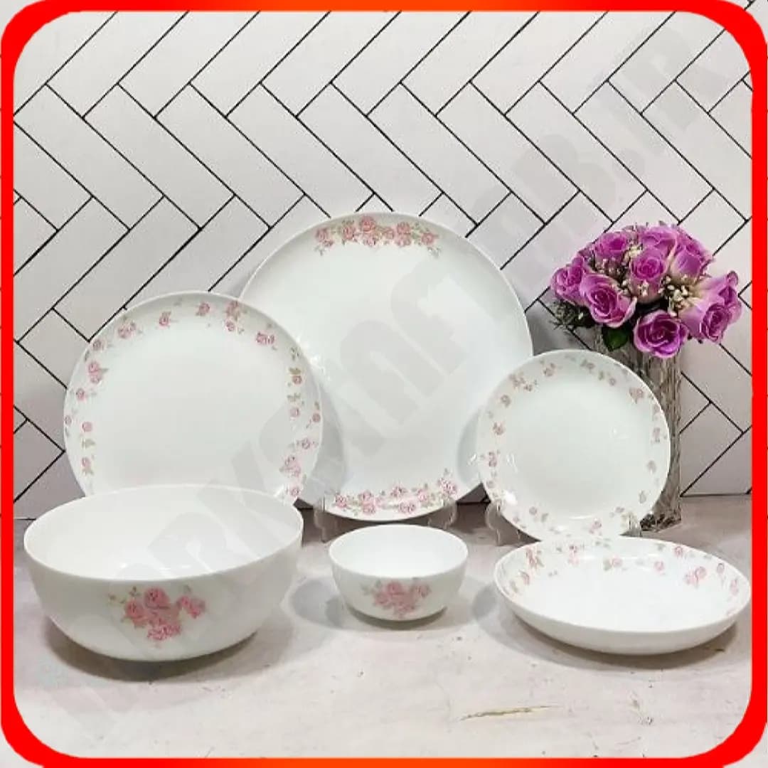 سرویس ۲۶ پارچه دیوالی گلدار رمانتیک (صورتی) نیو گلدن اپال