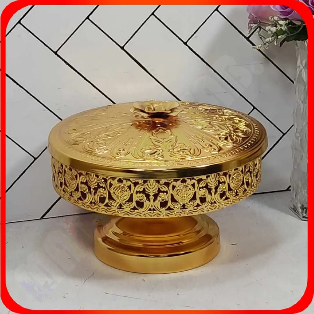 شکلات‌خوری گرد ۲۲ تک پایه رز طلایی خاتم