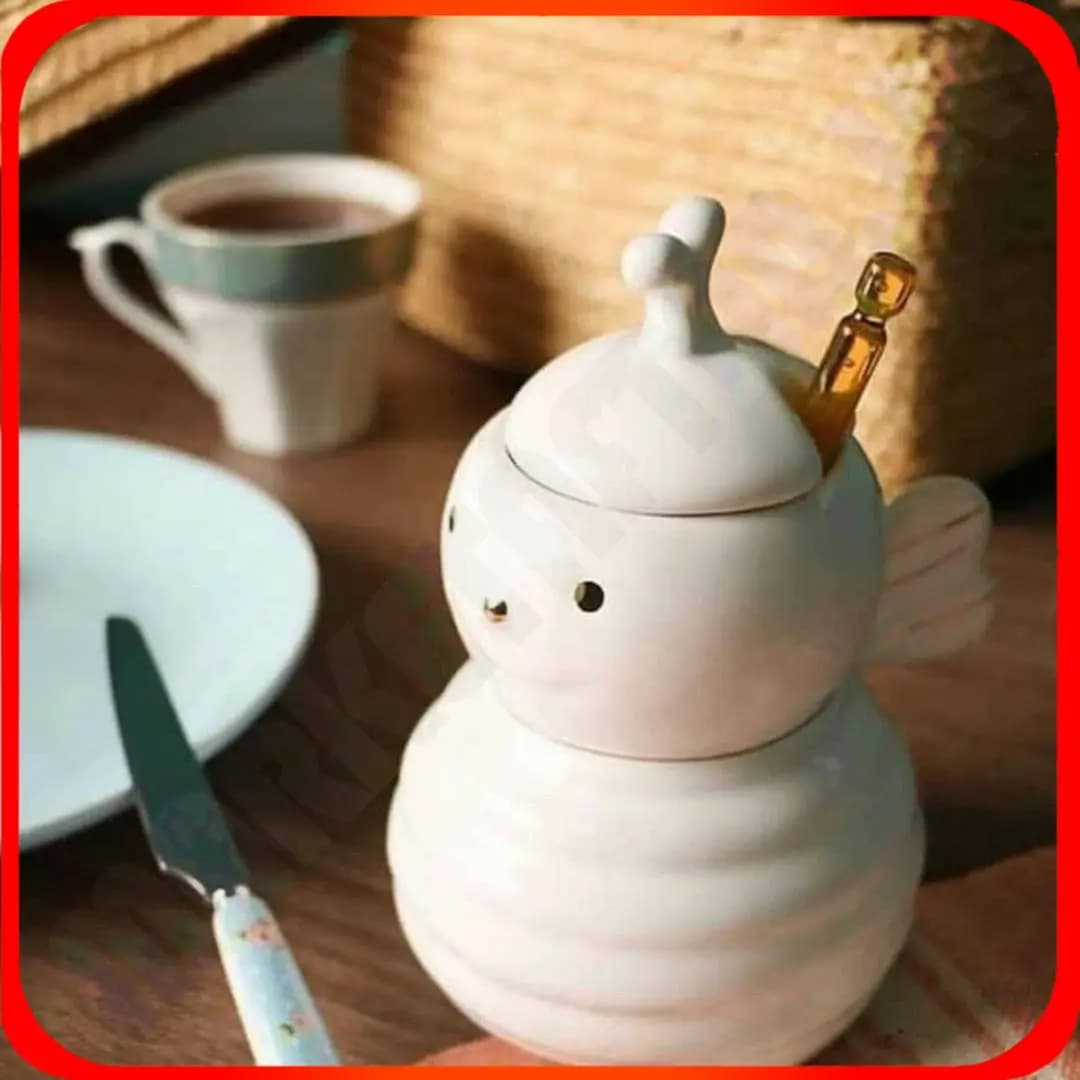 عسل خوری سفید طرح زنبور
