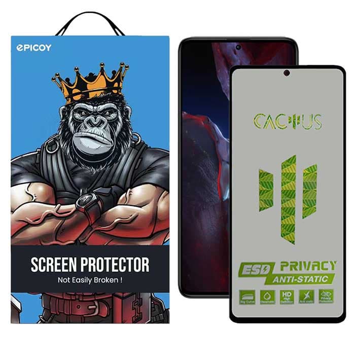 گلس پرایوسی اِپیکوی مدل Cactus-ESD-Privacy مناسب برای گوشی موبایل شیائومی Xiaomi Poco F5 Pro /Poco F5 /Poco F4 GT /Poco F4 /Poco F3 GT / F3