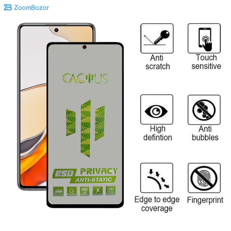 گلس پرایوسی اِپیکوی مدل Cactus-ESD-Privacy مناسب برای گوشی موبایل شیائومی Mi 12T Pro / Mi 12T / Mi 11T Pro / Mi 11T — تصویر ۵