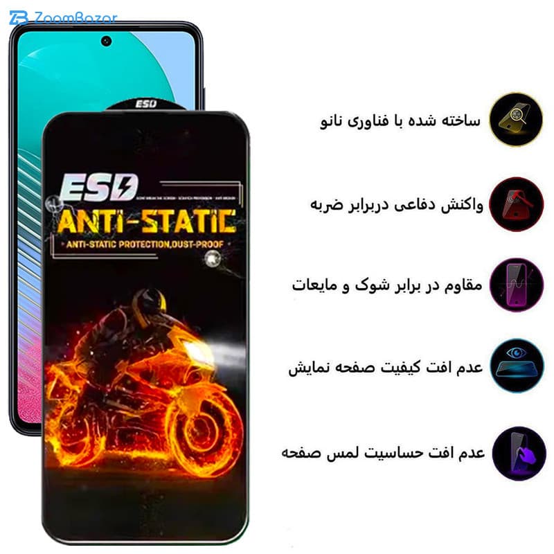 گلس اِپیکوی مدل Fiery ESD مناسب برای گوشی موبایل سامسونگ Galaxy A73 5G/ A72 4G/5G / M54 / M53 5G/ M52 / M51/ A71/ A81/ A91 / M62/ F62/ S10 Lite/ Note 10 Lite — تصویر ۴