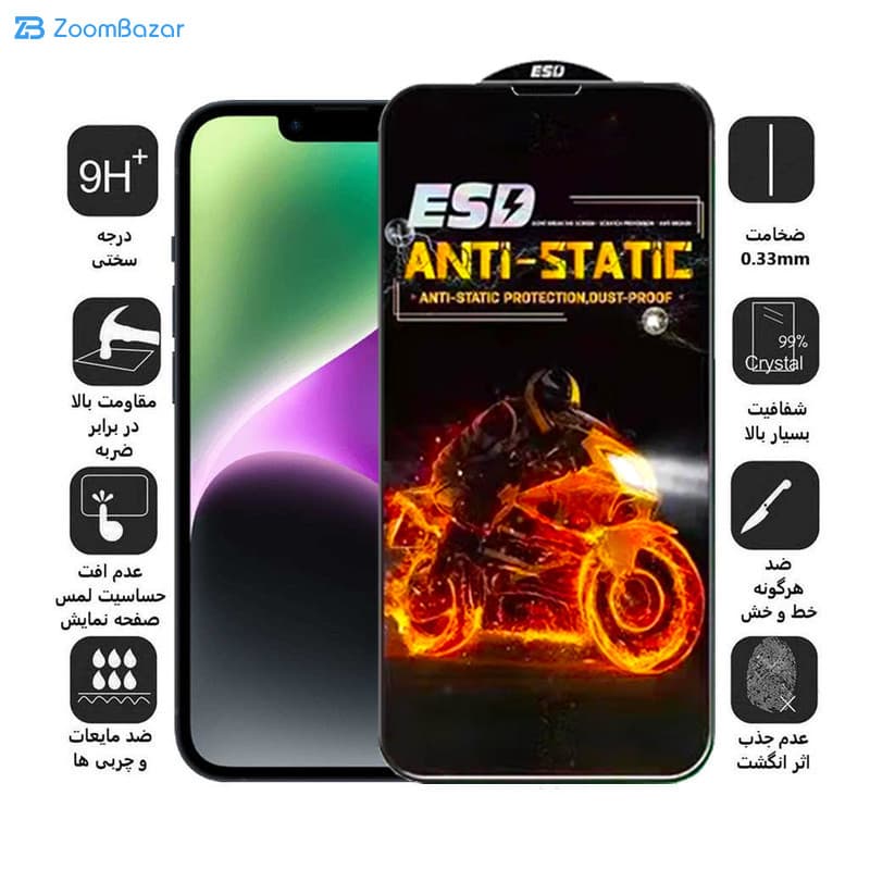 گلس اِپیکوی مدل Fiery ESD مناسب برای گوشی موبایل اپل iPhone 13 Pro Max — تصویر ۳