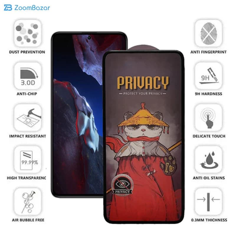 گلس اِپیکوی مدل Airbag Privacy مناسب برای گوشی موبایل شیائومی Poco F5 Pro / F5 / F4 GT / F4 / F3 GT / F3 / F2 Pro — تصویر ۱۱