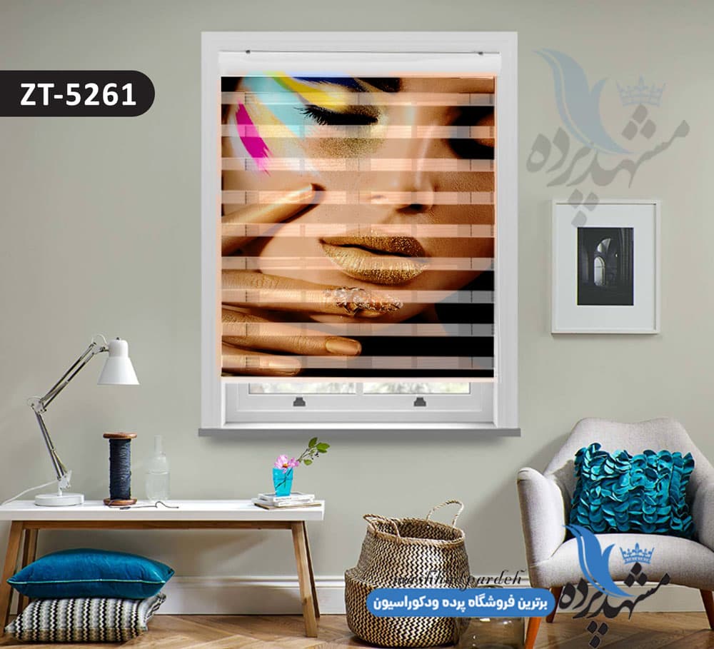 پرده زبرا تصویری چاپی طرح چهره کد ZT5261