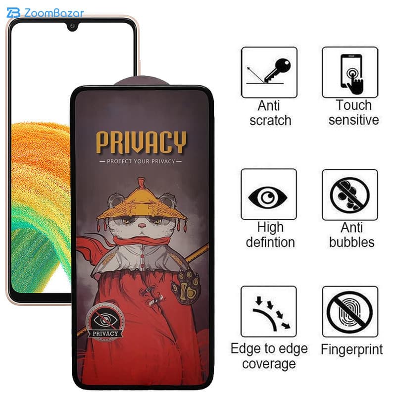 گلس پرایوسی اِپیکوی مدل Privacy Airbag مناسب برای گوشی موبایل سامسونگ Galaxy A33 /A32 4G/A31/A30S/A22 4G/A30/A50/A50s/A40s/A20/M32 4G/M30s/F41/F22 — تصویر ۴