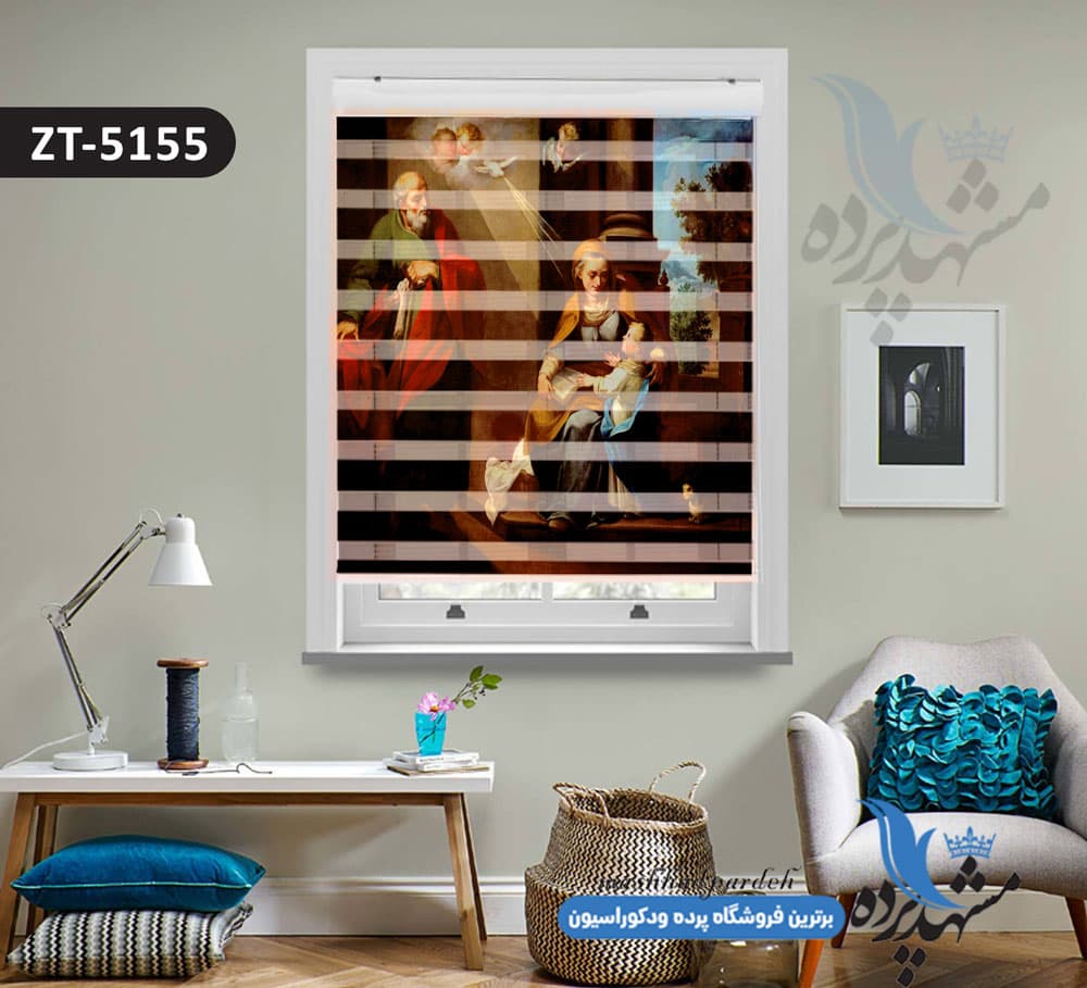 پرده زبرا تصویری چاپی طرح کلاسیک کد ZT5155