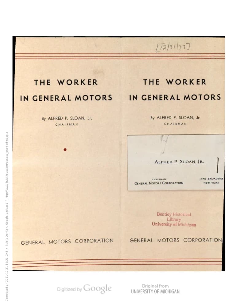 کتاب کارگر در جنرال موتورز (The worker in General Motors) نسخه انگلیسی PDF | آلفرد پی اسلون