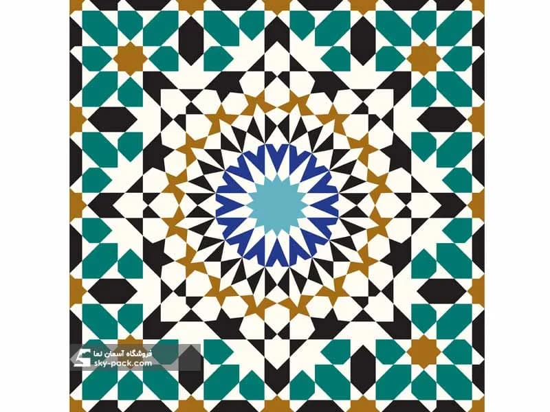 آسمان مجازی طرح کاشی سنتی