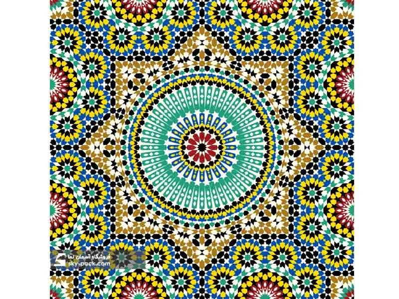 آسمان مجازی طرح اسلیمی رنگین
