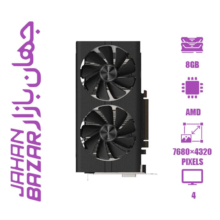 کارت گرافیک استوک سافایر Sapphire RX 580 Pulse DUAL 8GB
