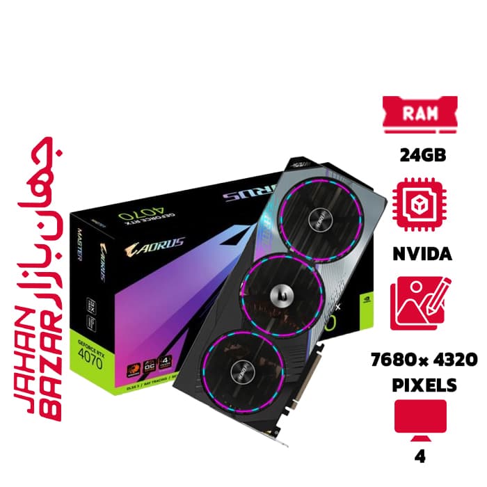کارت گرافیک گیگابایت AORUS GeForce RTX 4090 MASTER 24GB با ظرفیت 24 گیگابایت