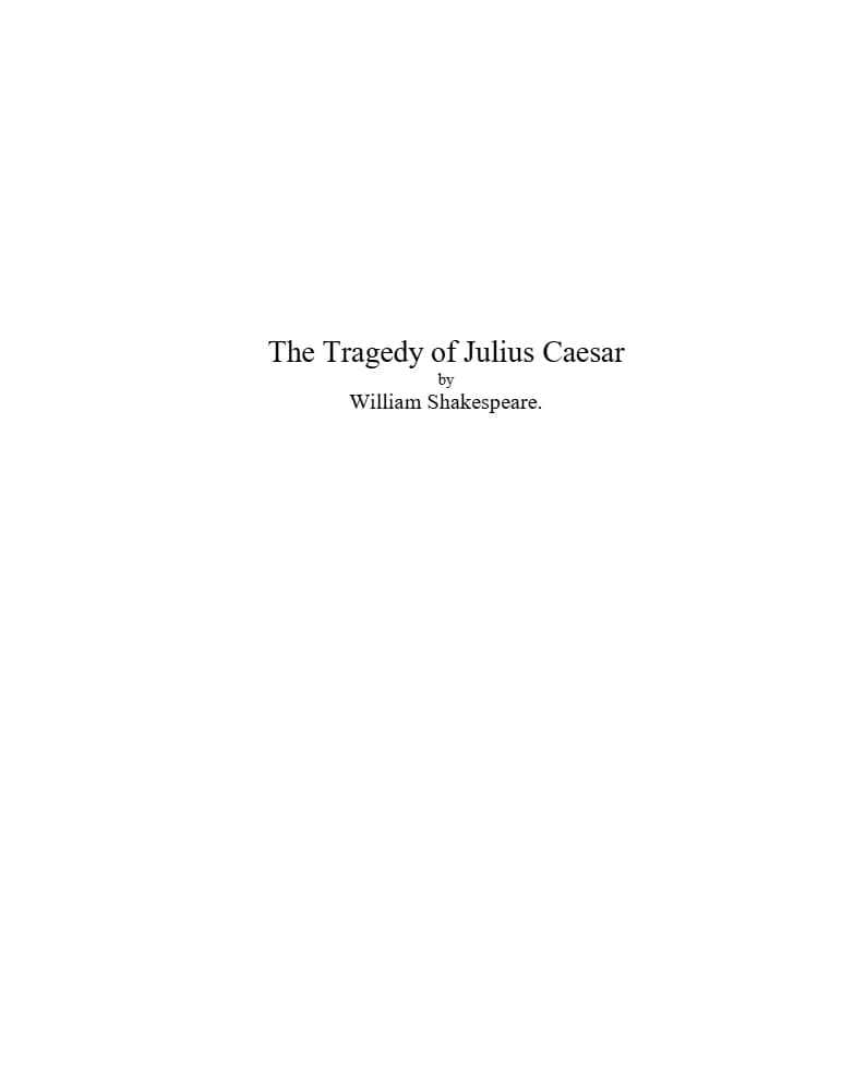 کتاب تراژدی ژولیوس سزار (The Tragedy of Julius Caesar) نسخه انگلیسی PDF | ویلیام شکسپیر