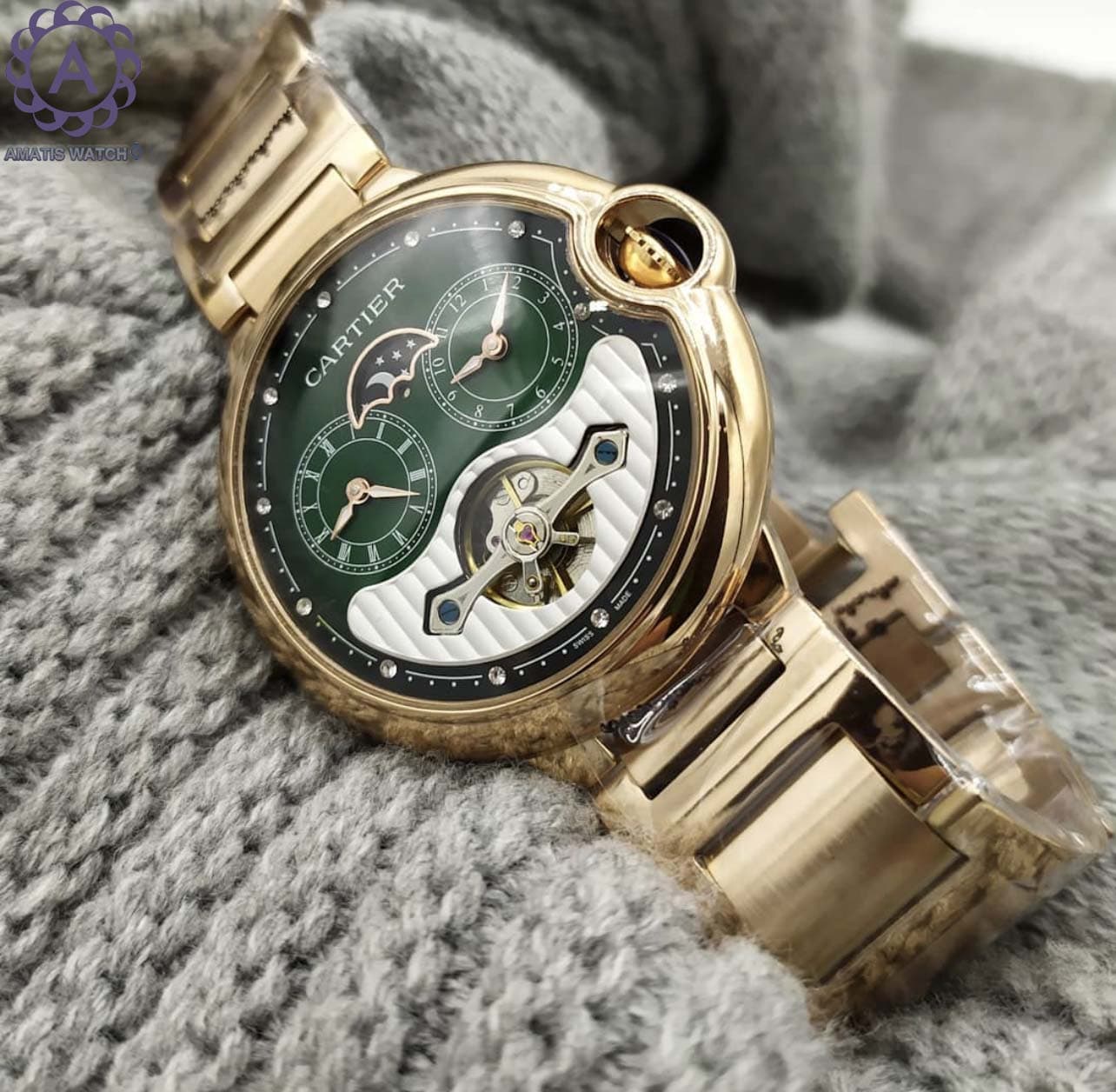 ساعت مچی مردانه کارتیر مدل Cartier Dual Time 2015C