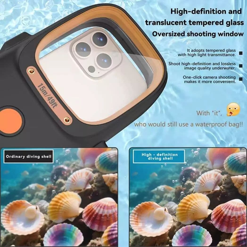 كاور ضد آب حرفه اي موبايل برند Diving Waterproof Case — تصویر ۴