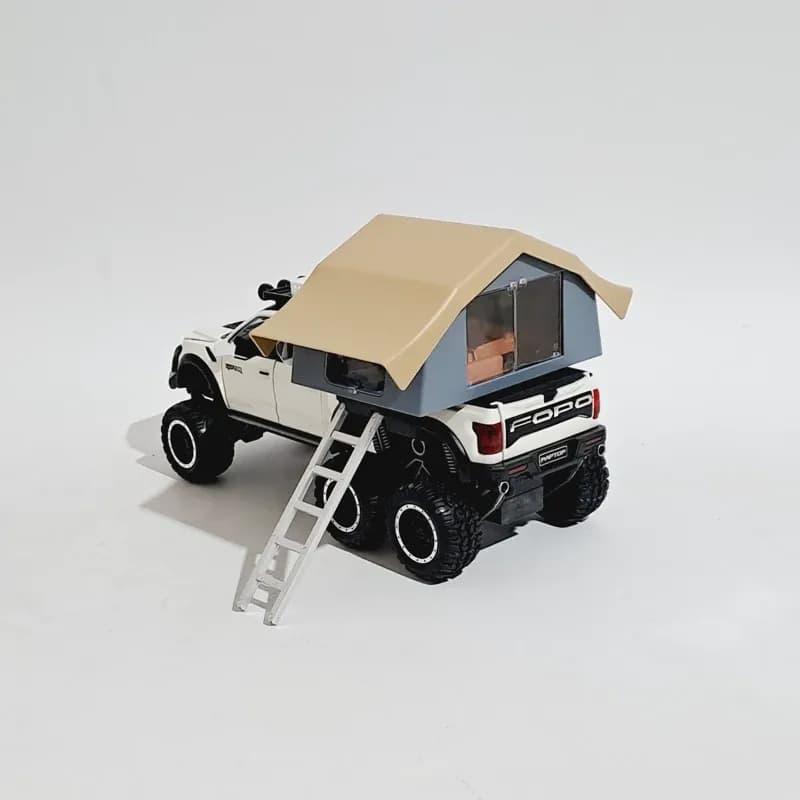 ماشین فلزی فورد F150 رپتور کمپر سفید — تصویر ۳