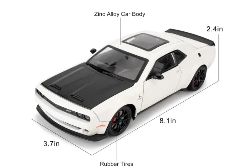 ماشین فلزی دوج چلنجر SRT Hellcat سفید — تصویر ۷