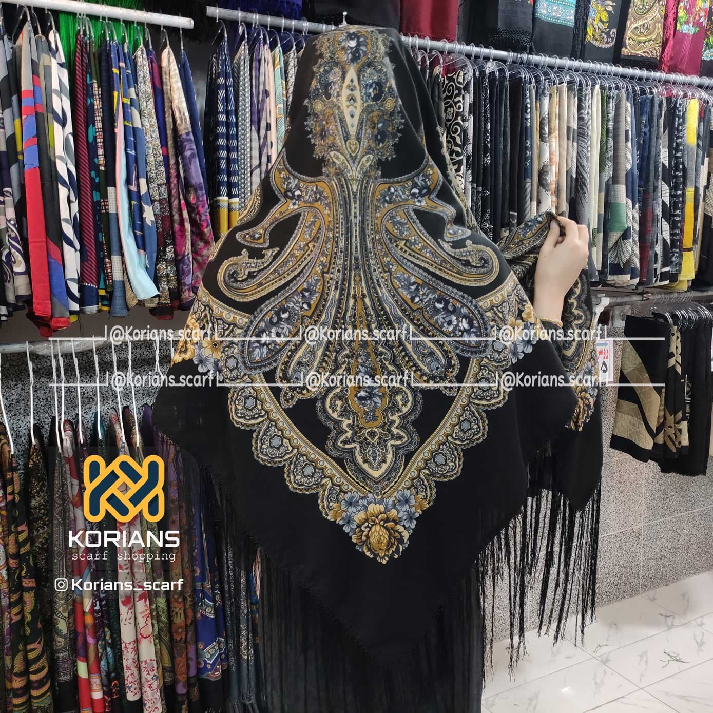روسری نخی ترک کد Rs19473 — تصویر ۳