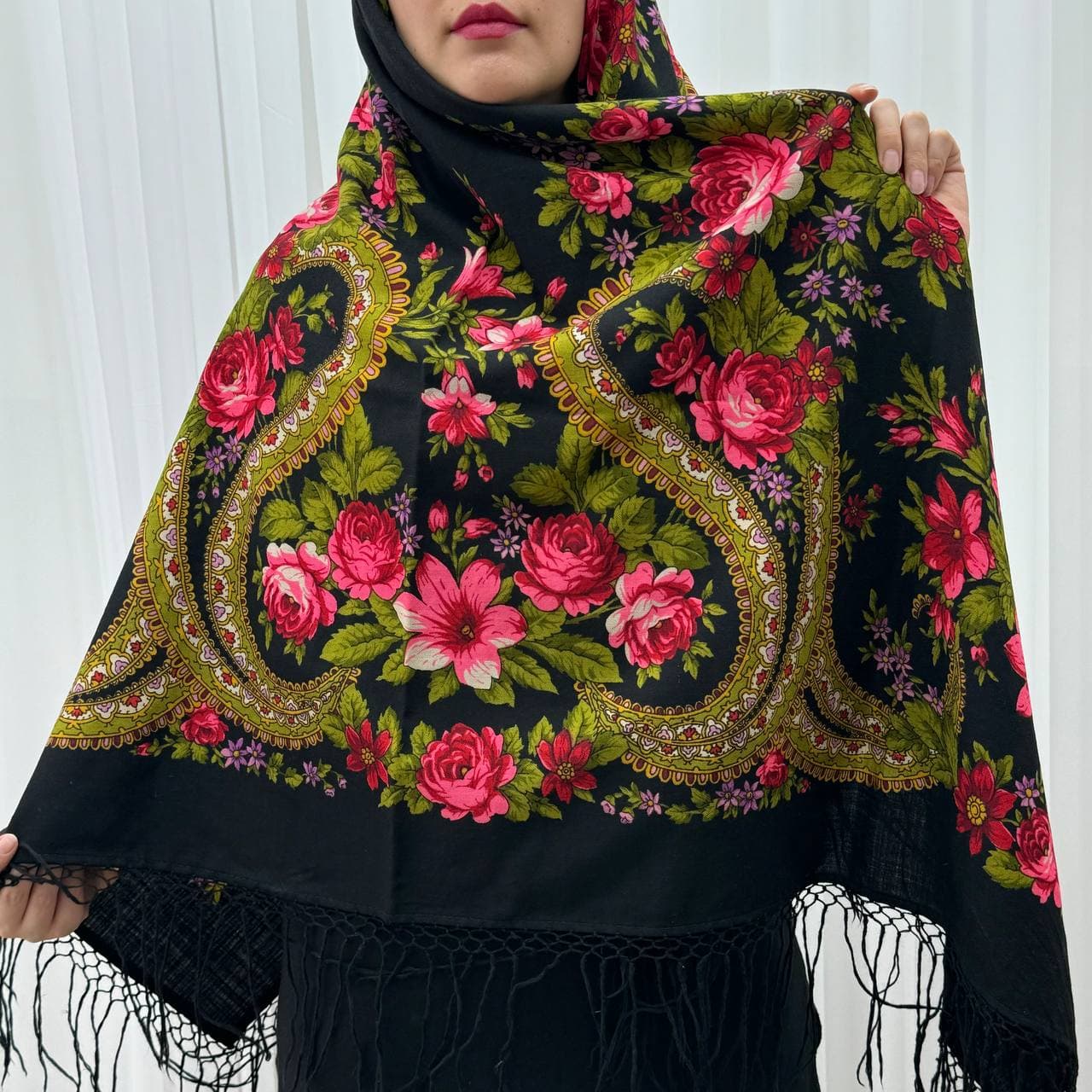 چارقد پشمی مدل دوتار rw7867
