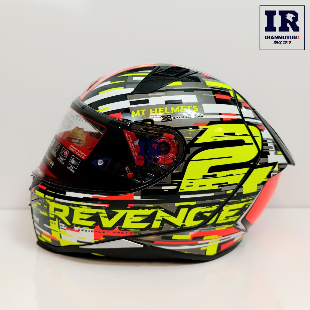 کلاه کاسکت فک ثابت MT REVENGE 2 barcode − زرد فانتزی