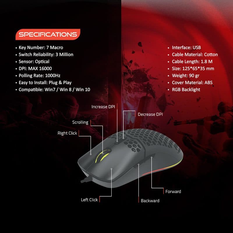 موس گیمینگ سیم دار تسکو TSCO GM790 — تصویر ۳