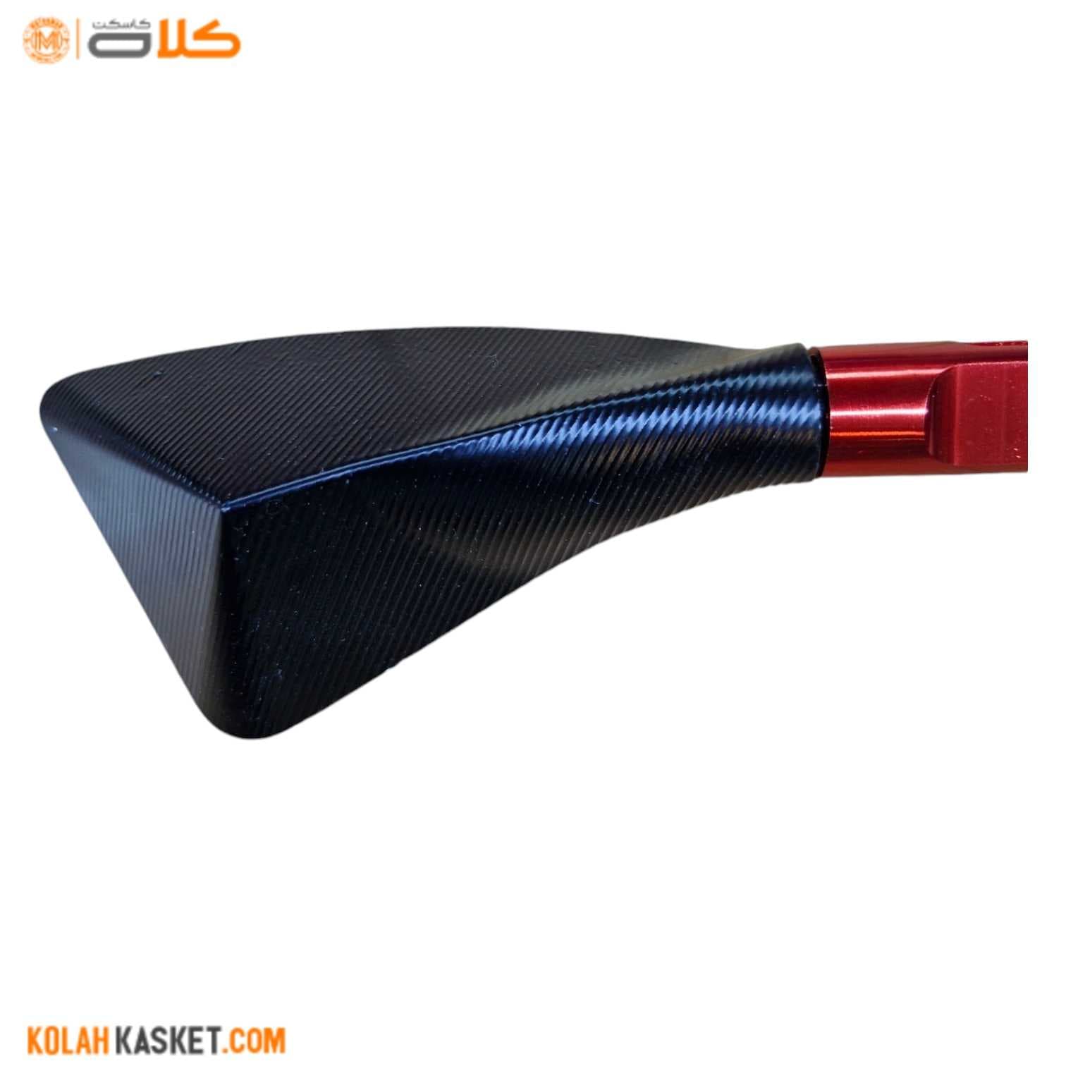 آینه موتور سیکلت CNC قرمز | پایه بلند S19 — تصویر ۳