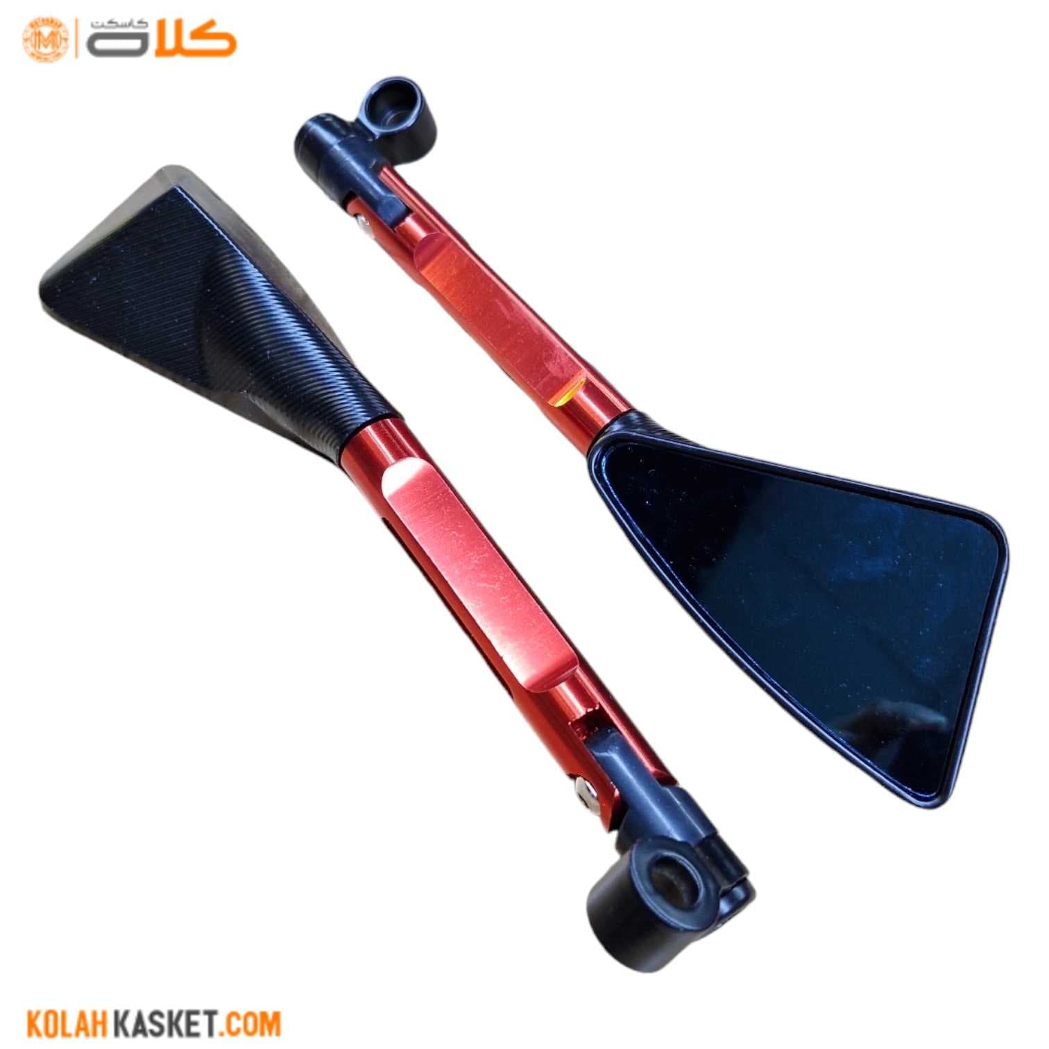 آینه موتور سیکلت CNC قرمز | پایه بلند S19 — تصویر ۵