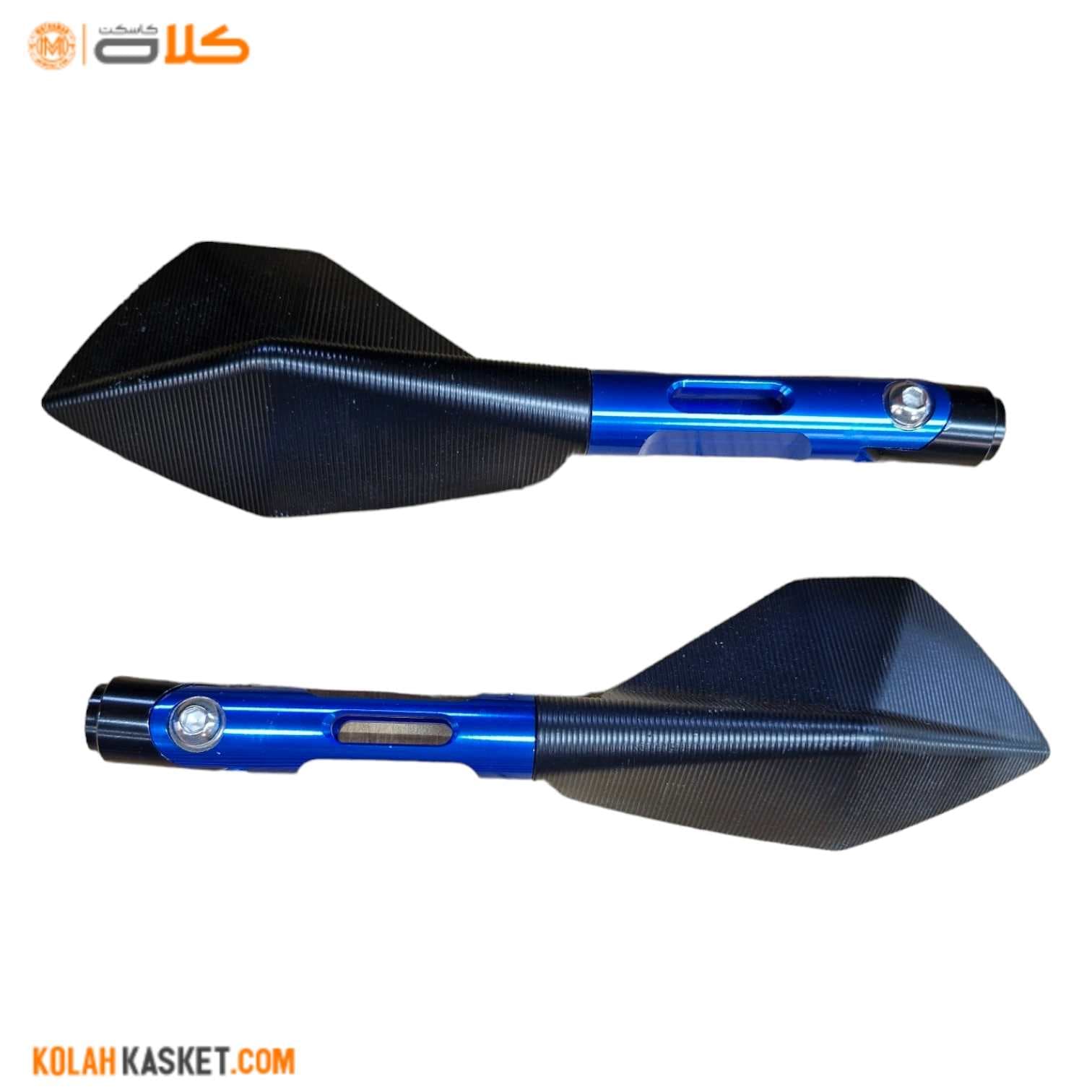 آینه موتور سیکلت CNC آبی | BLUE کد B12 — تصویر ۳