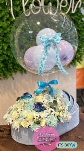 دسته گل و کیک تولد برای تولد کودک