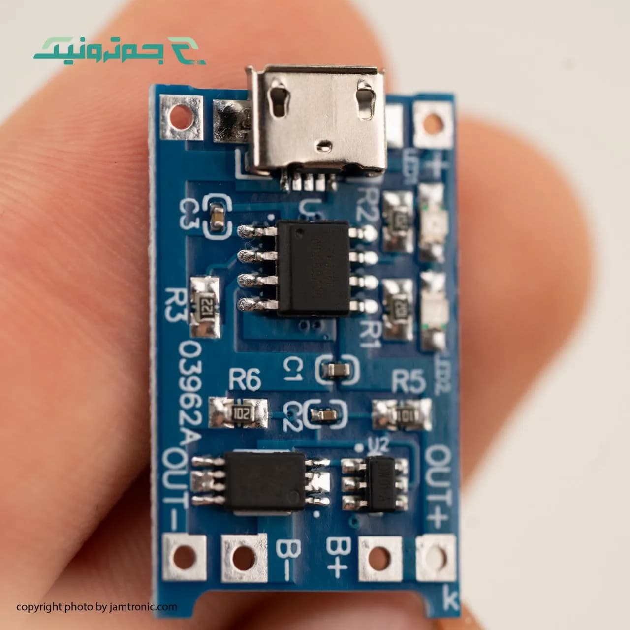 شارژر باتری لیتیومی TP4056 سه چیپ با سوکت اندروید — تصویر ۸