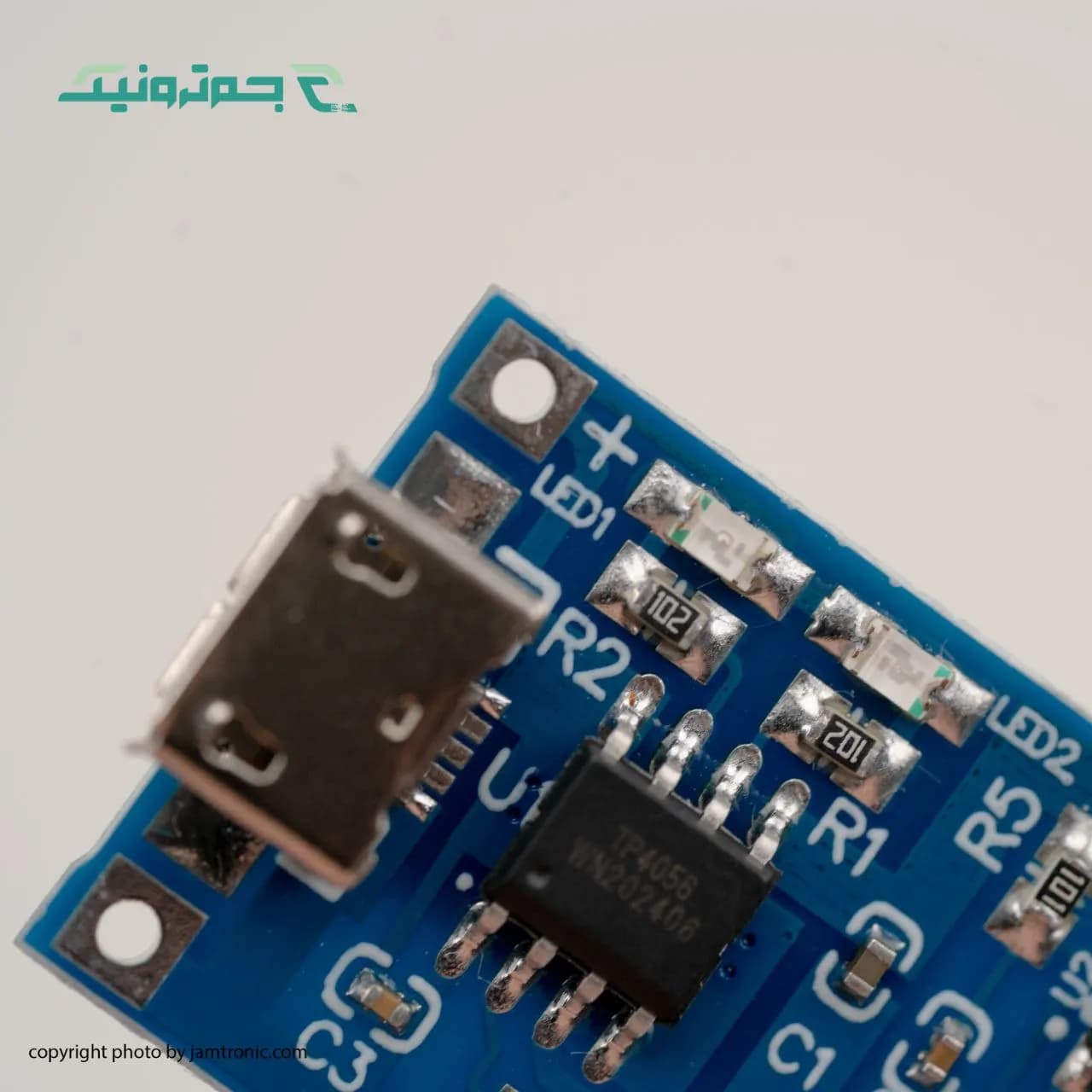 شارژر باتری لیتیومی TP4056 سه چیپ با سوکت اندروید — تصویر ۶