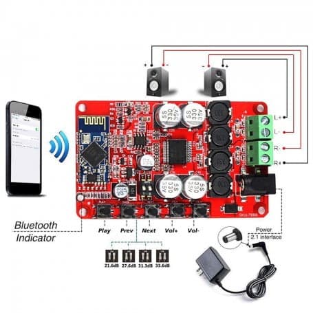 ماژول آمپلی فایر TDA7492-P به همراه بلوتوث صوتی 2X50W — تصویر ۵