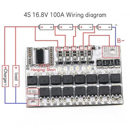 ماژول شارژر باتری لیتیوم 2S/3S/4S به همراه محافظ 100A — تصویر ۸