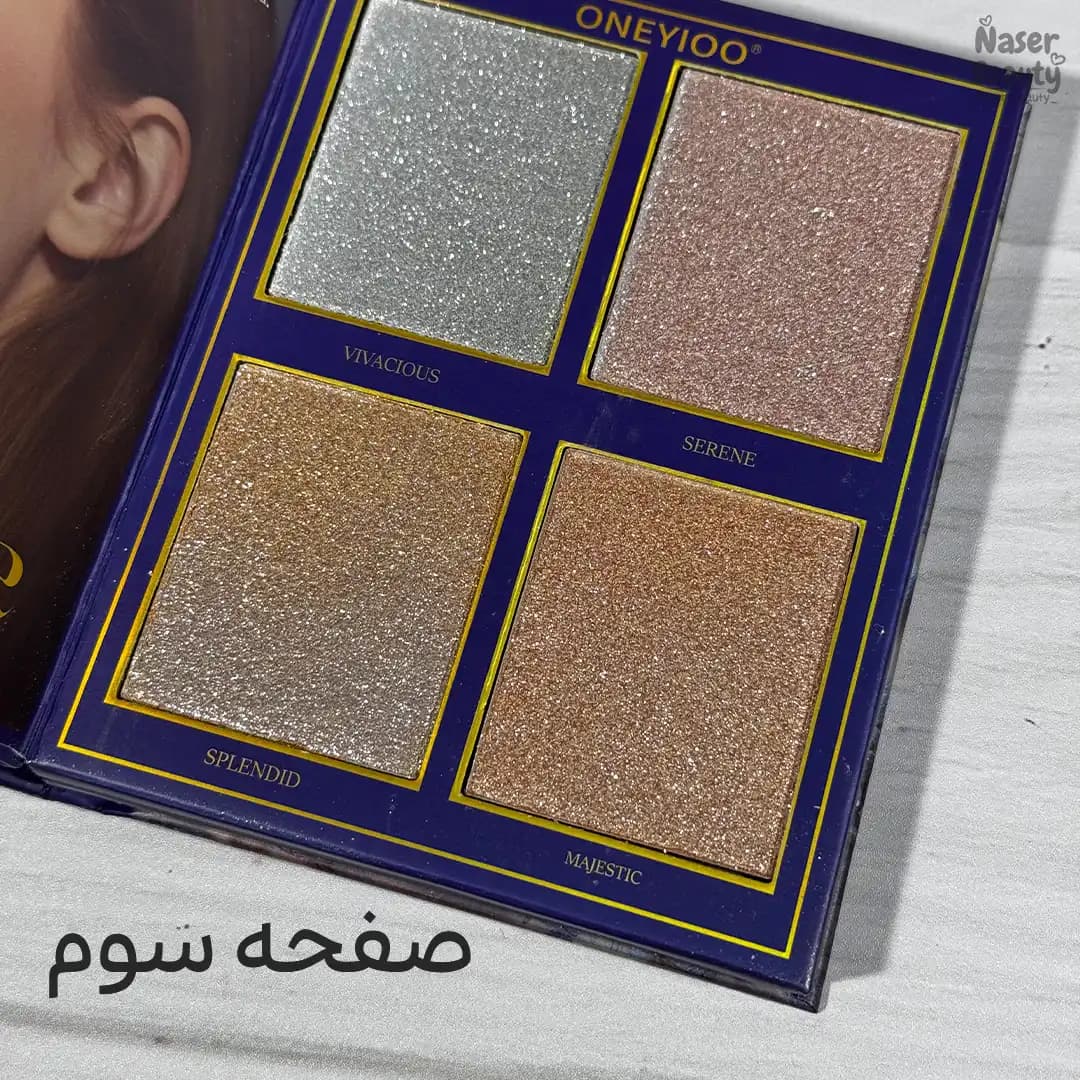 پالت 32 رنگ چند کاره کتابی طرح پروانه ONEYIOO | سایه رژ لب رژگونه — تصویر ۴