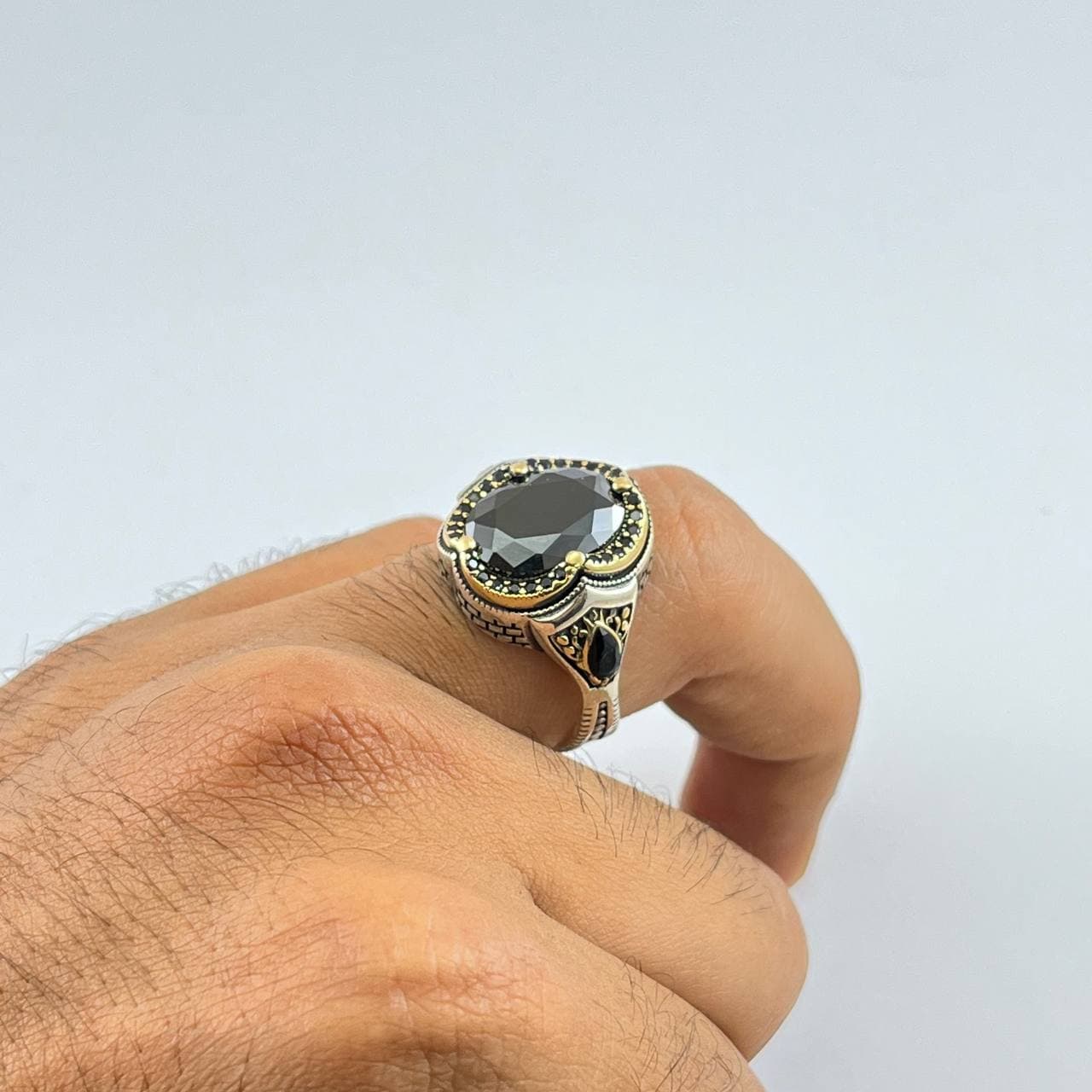 انگشتر نقره ترک با سنگ اونیکس (AM.133) — تصویر ۵