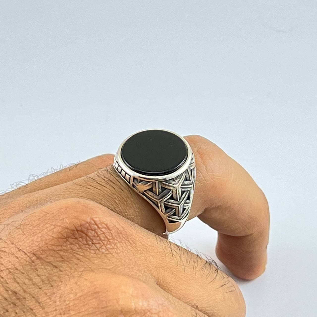 انگشتر نقره ترک با سنگ اونیکس (AM.132) — تصویر ۴