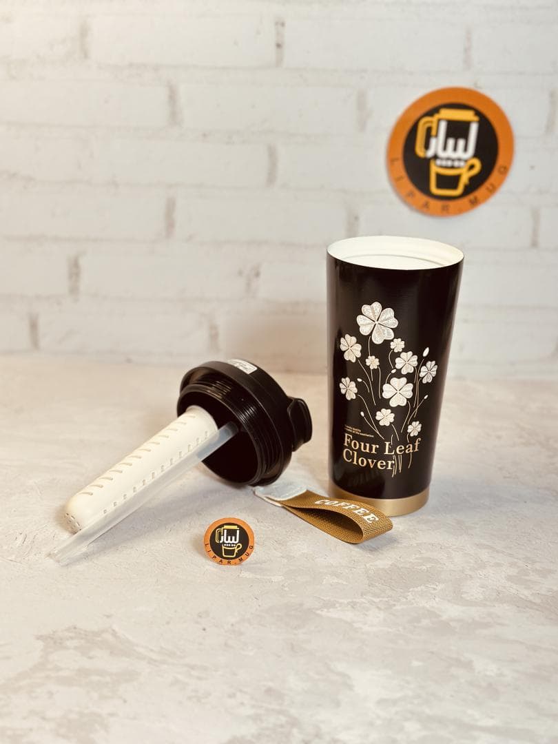 تراول ماگ استیل دوسرنوش طرح گل ژاپنی کد 8282 — تصویر ۳