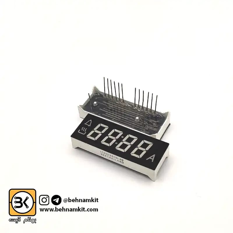 سون‌ سگمنت‌ کاتد چهار تایی مالتی پلکس ساعتی / کد 103 / S= 51x19mm