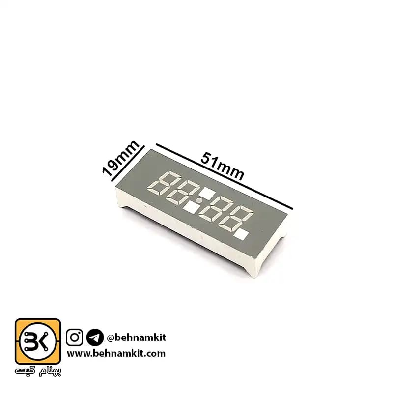 سون‌ سگمنت‌ کاتد چهار تایی مالتی پلکس ساعتی / کد 101 / S= 51x19mm