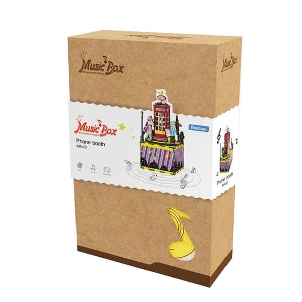 جعبه موسیقی ساختنی روبوتایم طرح کیوسک تلفن (Phone Booth AM401)