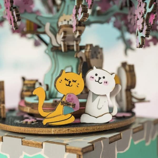 جعبه موسیقی ساختنی روبوتایم طرح شکوفه درخت گیلاس (Cherry Blossom Tree AM406) — تصویر ۳