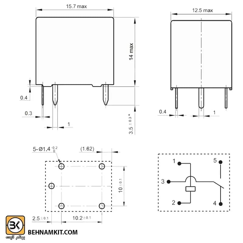 رله 12 ولت / / Songle 12V 10A — تصویر ۲