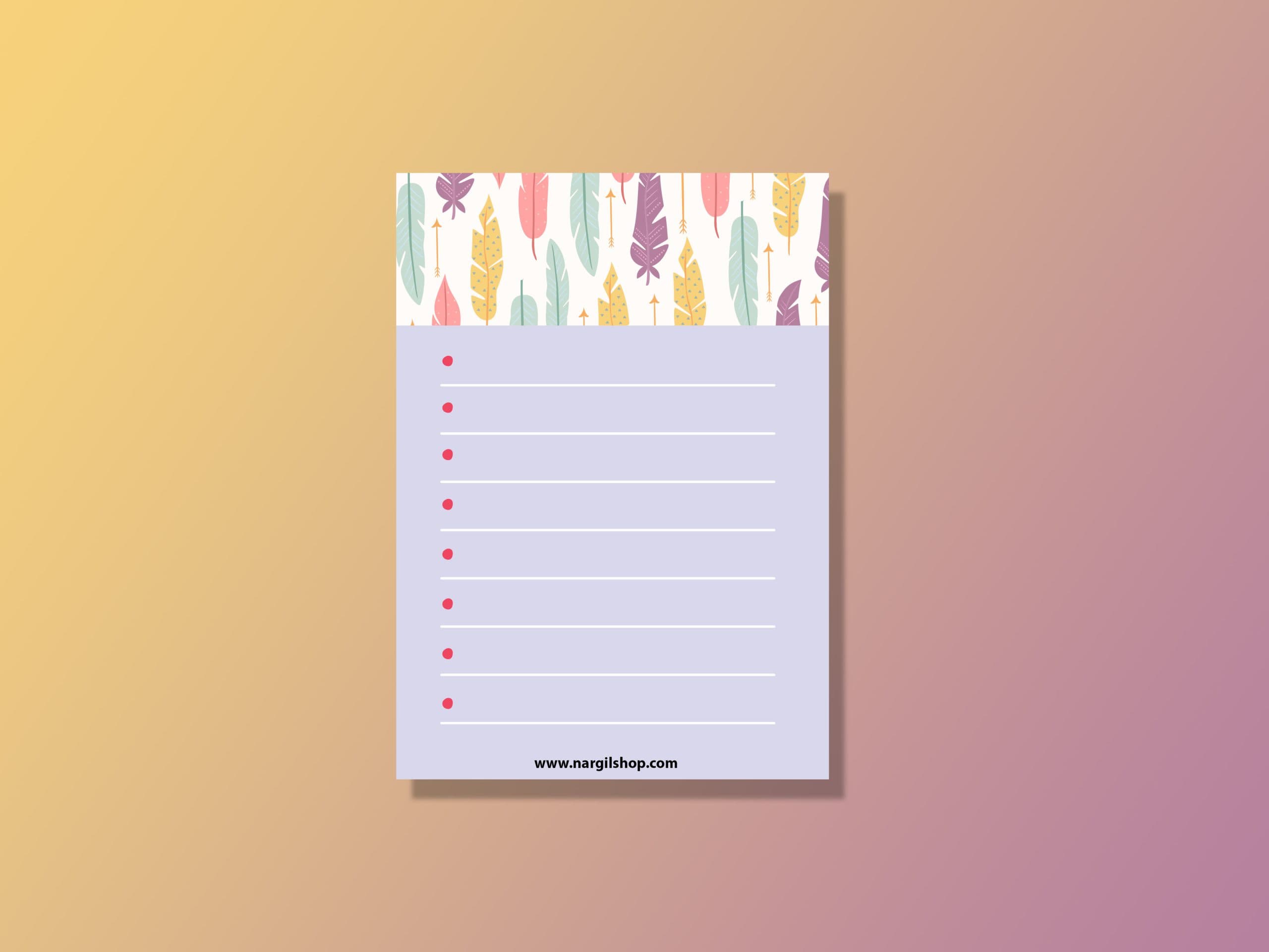 برگه های یادداشت مدل پر 07 | Note Paper 07