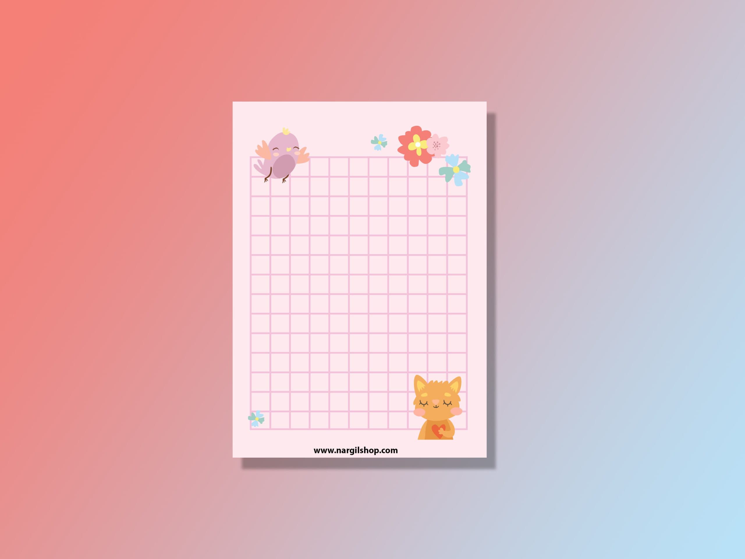برگه های یادداشت مدل شطرنجی گوگولی 06 | Note Paper 06