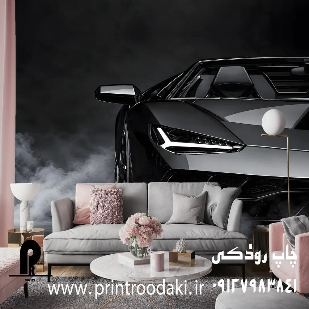 پوستر دیواری ماشین لامبورگینی مشکی