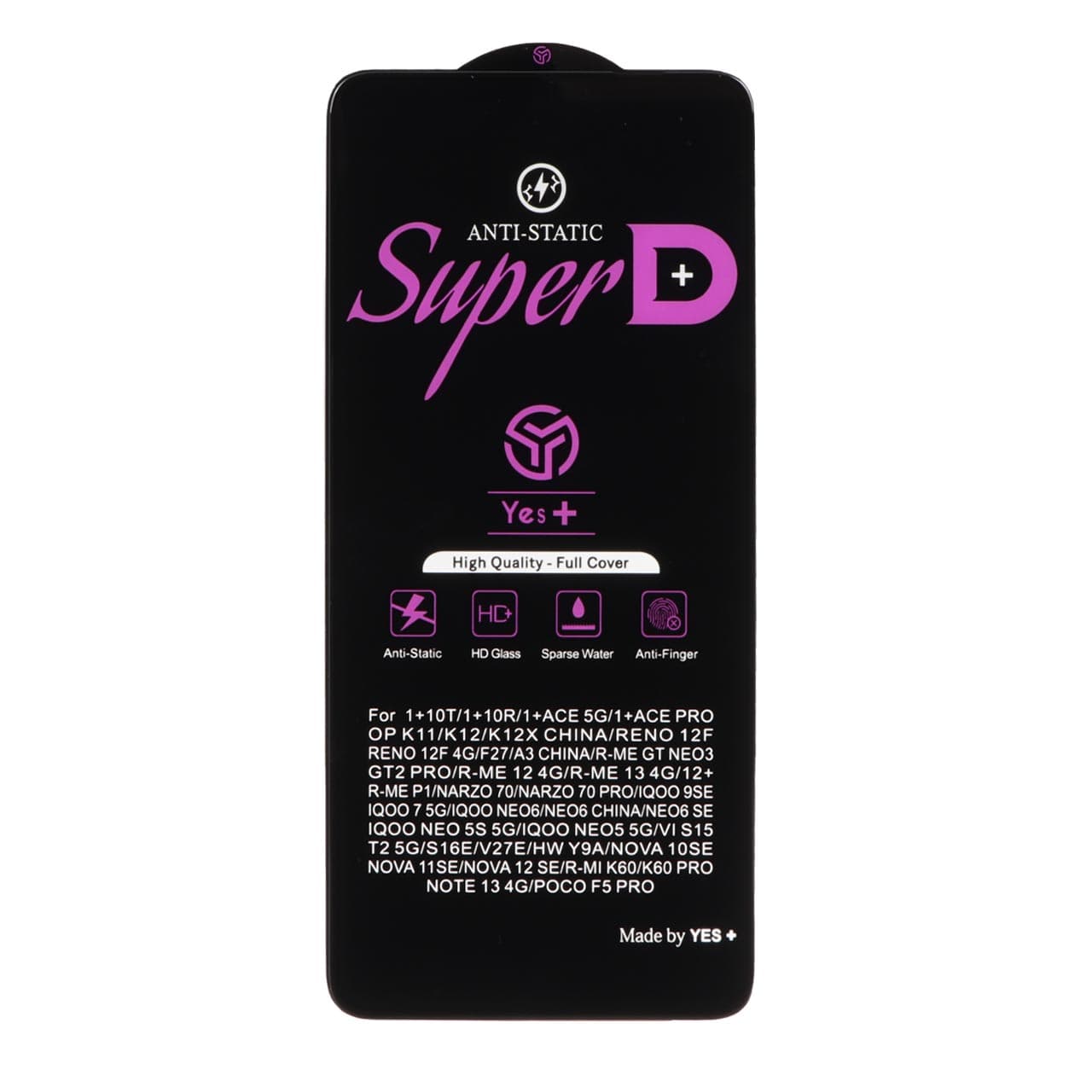 محافظ صفحه نمایش شیشه ای Super D Anti Static Yes Plus مدل Xiaomi Redmi Note 13 4G / Poco M7 Pro 5G — تصویر ۳