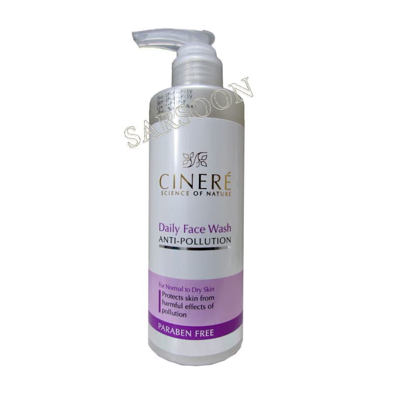 ژل شستشوی صورت ضد آلودگی هوا پوست خشک سینره Cinere Anti-Pollution Daily Face Wash For Oily Skin 200 ml