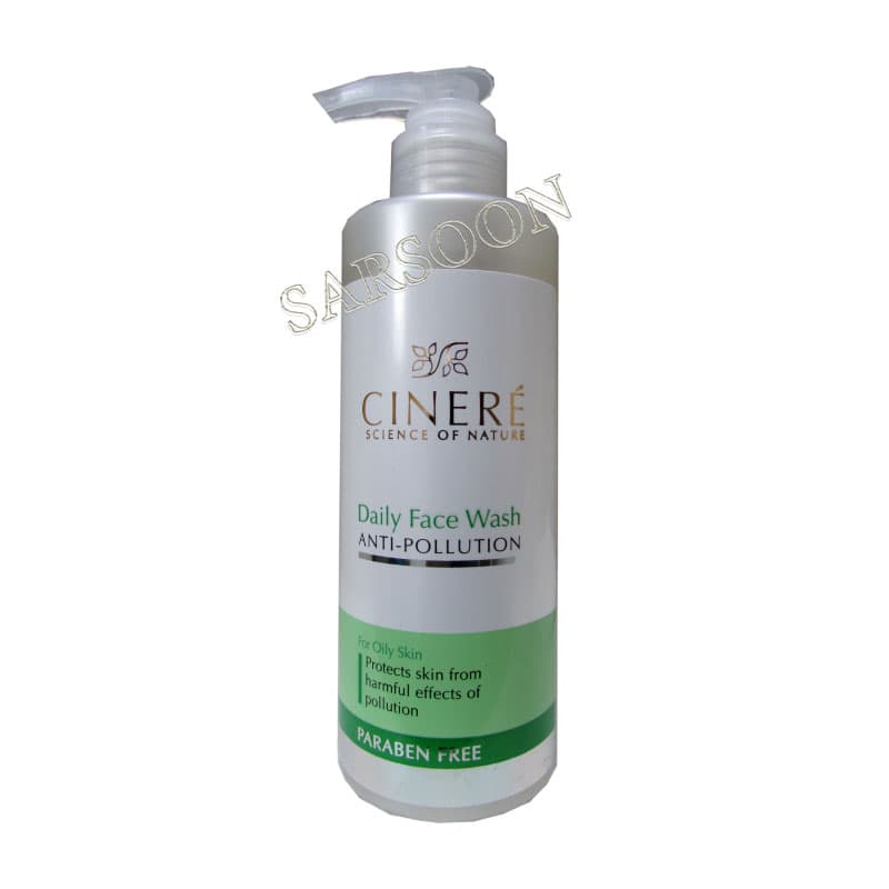ژل شستشوی صورت ضد آلودگی هوا پوست چرب سینره Cinere Anti-Pollution Daily Face Wash For Oily Skin 200 ml