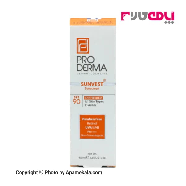 ضد آفتاب و ضد چروک پرودرما فاقد رنگ spf 90 — تصویر ۲